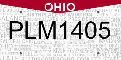 PLM1405 Ohio License Plate