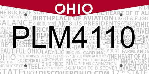 PLM4110 Ohio License Plate