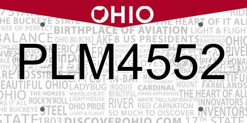 PLM4552 Ohio License Plate