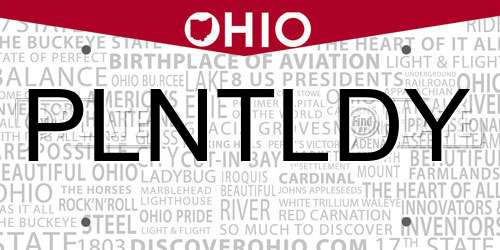 PLNTLDY Ohio License Plate