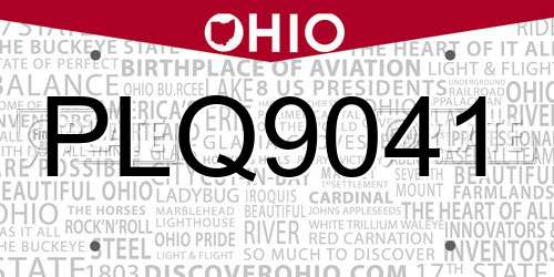 PLQ9041 Ohio License Plate