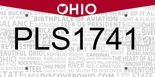 PLS1741 Ohio License Plate