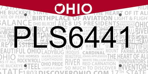 PLS6441 Ohio License Plate
