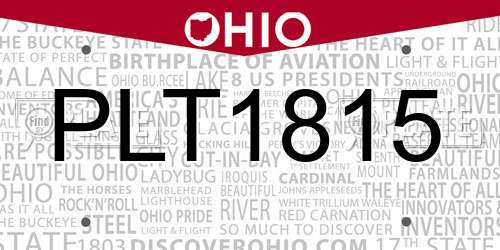 PLT1815 Ohio License Plate