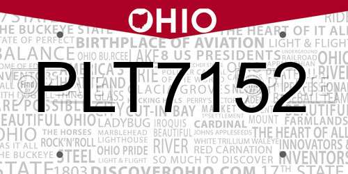 PLT7152 Ohio License Plate