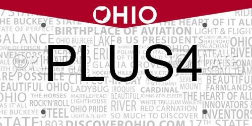 PLUS4 Ohio License Plate