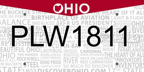 PLW1811 Ohio License Plate
