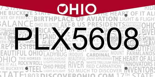 PLX5608 Ohio License Plate