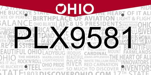 PLX9581 Ohio License Plate