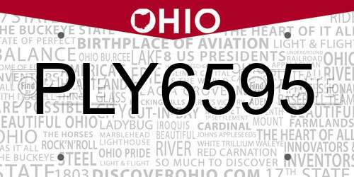 PLY6595 Ohio License Plate
