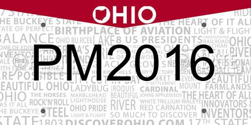 PM2016 Ohio License Plate