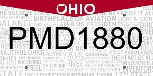 PMD1880 Ohio License Plate
