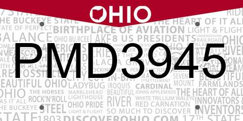 PMD3945 Ohio License Plate