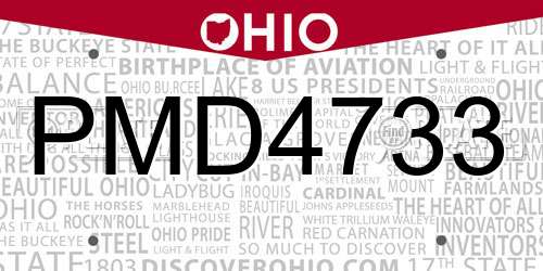 PMD4733 Ohio License Plate