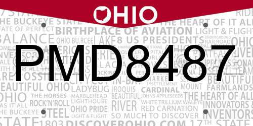 PMD8487 Ohio License Plate