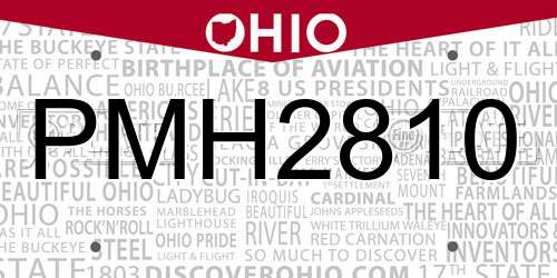 PMH2810 Ohio License Plate