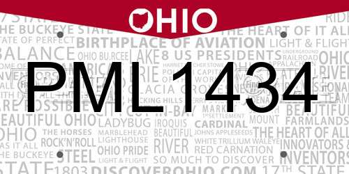PML1434 Ohio License Plate