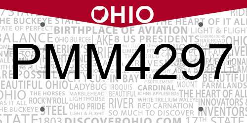 PMM4297 Ohio License Plate