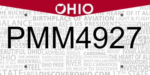 PMM4927 Ohio License Plate