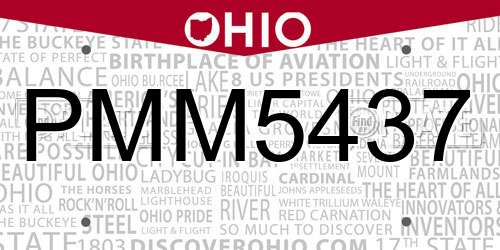 PMM5437 Ohio License Plate