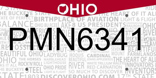 PMN6341 Ohio License Plate