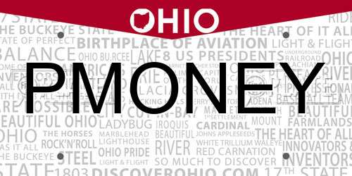 PMONEY Ohio License Plate