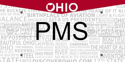 PMS Ohio License Plate