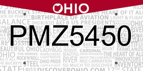 PMZ5450 Ohio License Plate