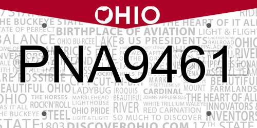 PNA9461 Ohio License Plate