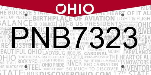 PNB7323 Ohio License Plate