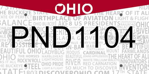 PND1104 Ohio License Plate