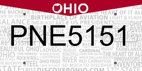 PNE5151 Ohio License Plate