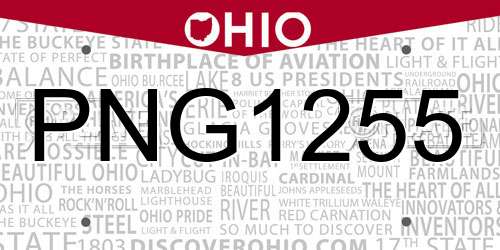 PNG1255 Ohio License Plate