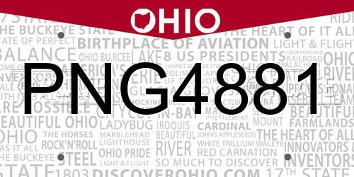 PNG4881 Ohio License Plate