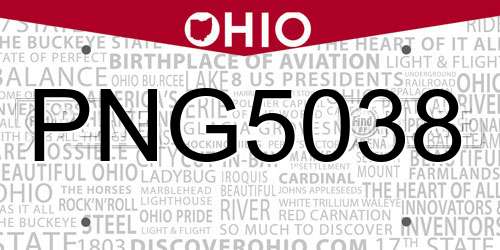 PNG5038 Ohio License Plate