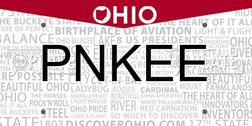 PNKEE Ohio License Plate