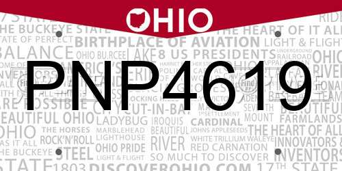 PNP4619 Ohio License Plate