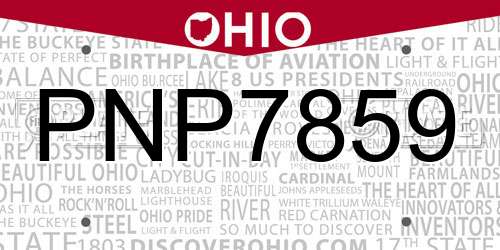 PNP7859 Ohio License Plate