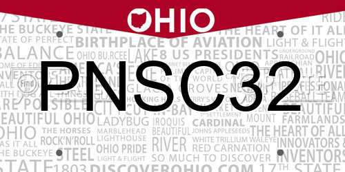 PNSC32 Ohio License Plate