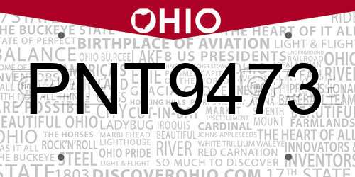 PNT9473 Ohio License Plate