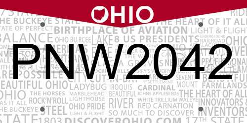 PNW2042 Ohio License Plate