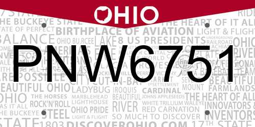 PNW6751 Ohio License Plate