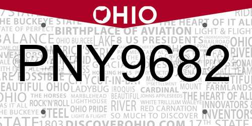 PNY9682 Ohio License Plate