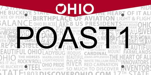 POAST1 Ohio License Plate