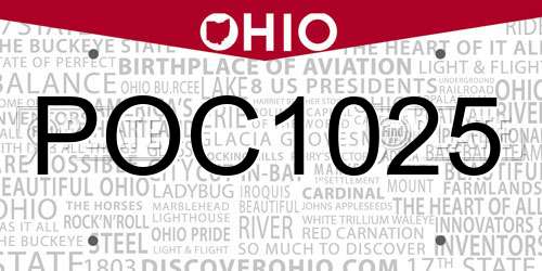 POC1025 Ohio License Plate