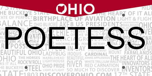 POETESS Ohio License Plate