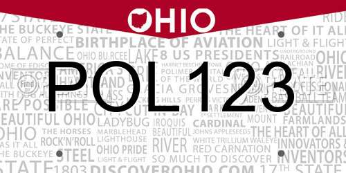 POL123 Ohio License Plate