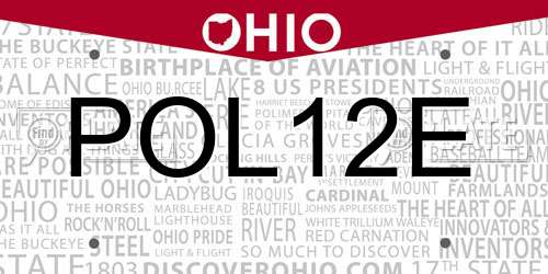 POL12E Ohio License Plate