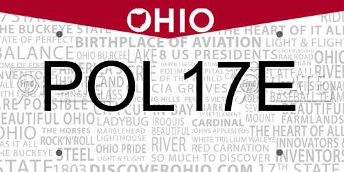 POL17E Ohio License Plate
