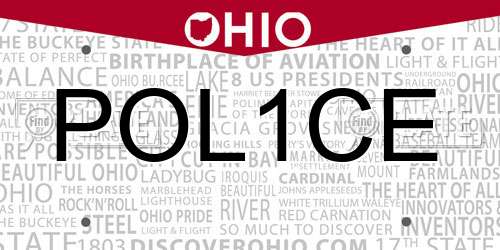 POL1CE Ohio License Plate